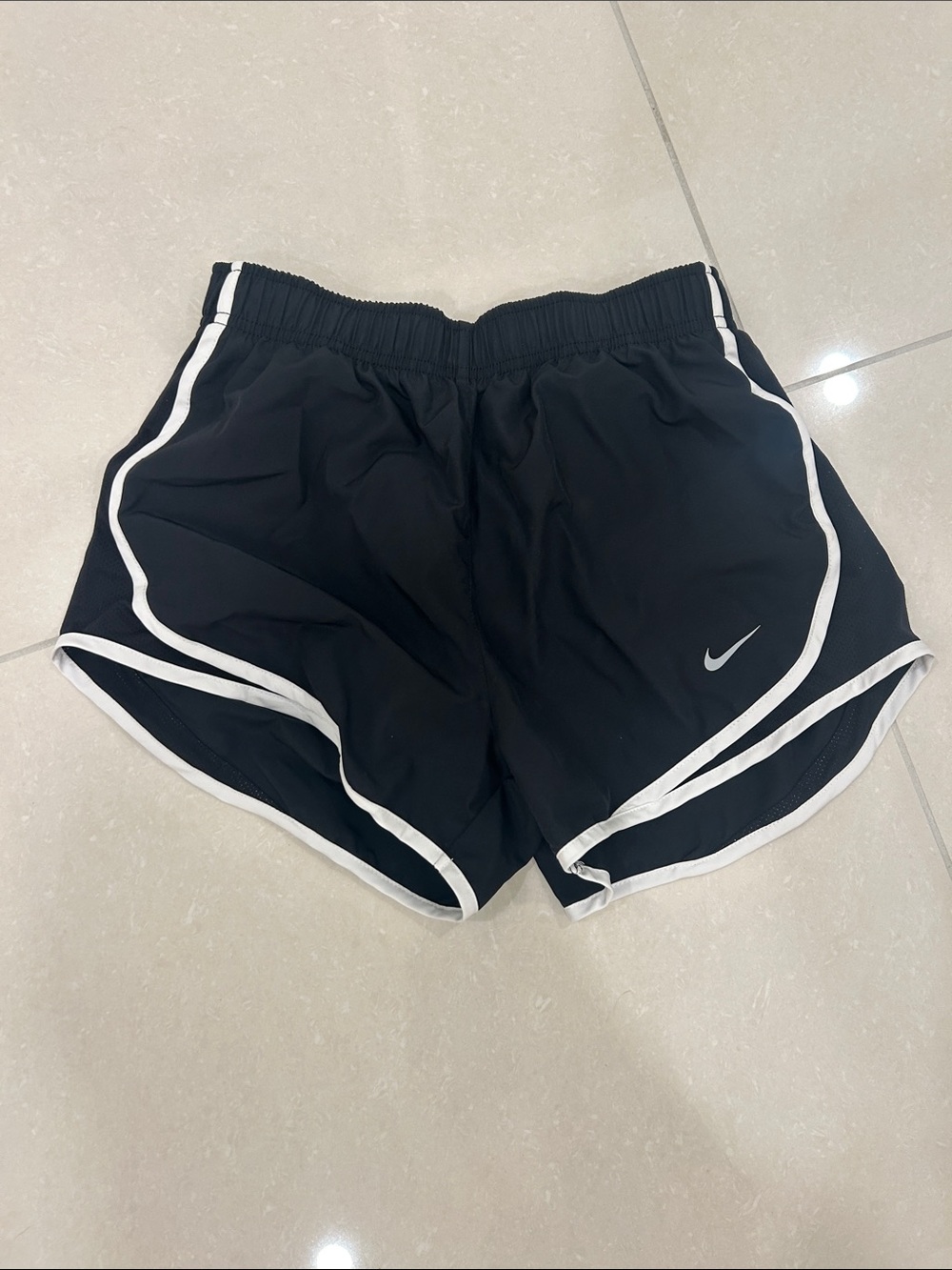 Nike Women's Black Athletic Shorts with White Piping